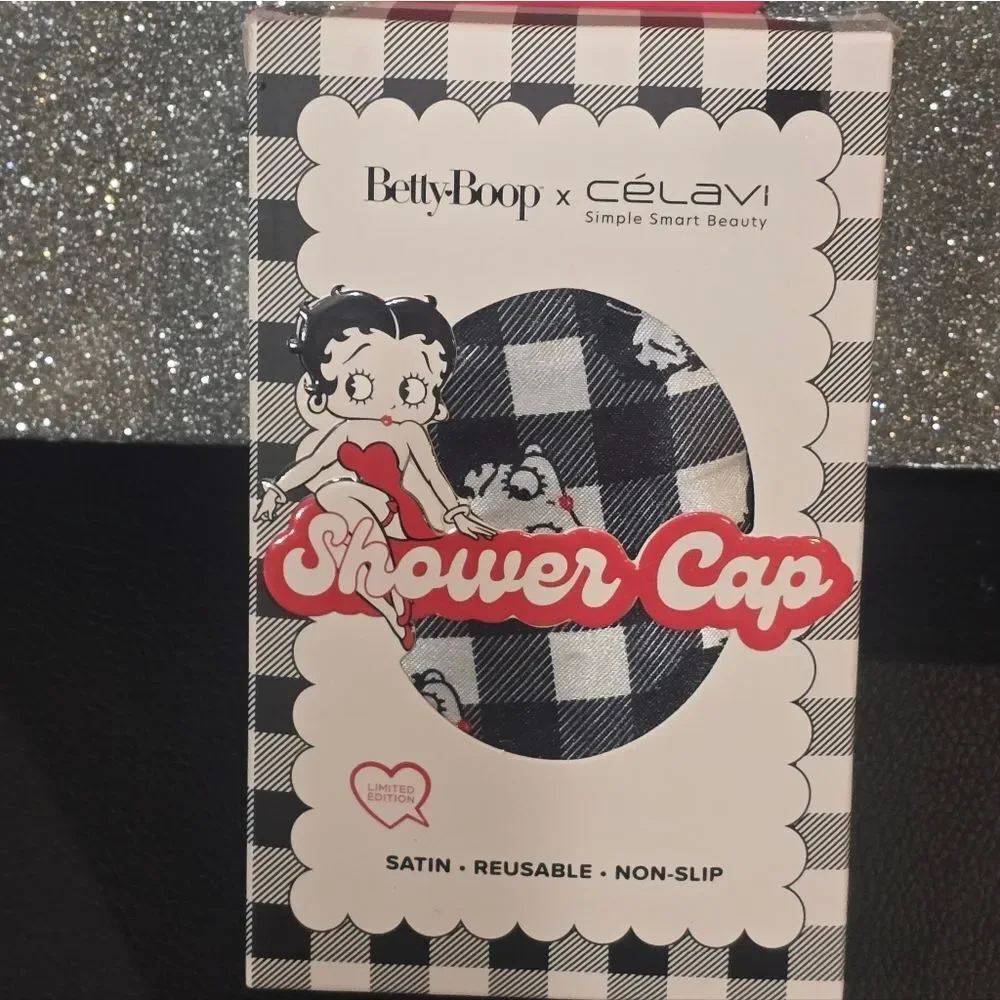 Celavi X Betty Boop Logo Gingham‎ Shower Cap